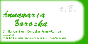 annamaria boroska business card